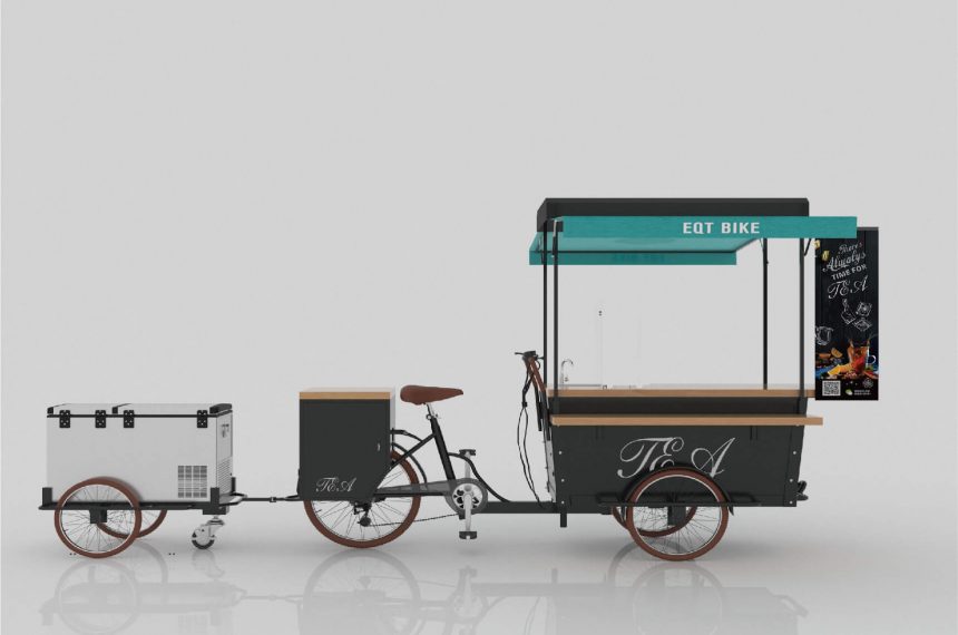 Street Vending Juice Cart Beverage Electric Ice Cream Bike with Freezer